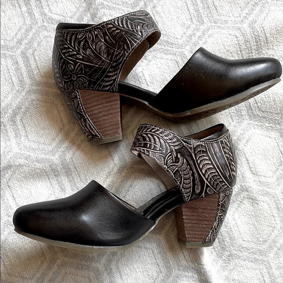 L’ARTISTE Spring Step Toolie Heels Black Brown Sz 5 - Picture 1 of 11